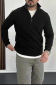 Erkek Yarım Fermuarlı Sweatshirt Siyah Edw212 - 1
