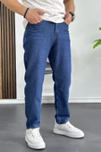 Erkek Boyfriend Premium Düz Jean Pantolon Lacivert Edw183 - 3