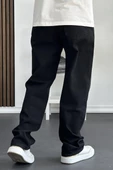Erkek Baggy Kalıp Premium Düz Jean Pantolon Siyah Edw182 - 4