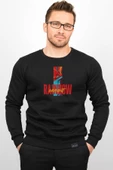 Üç Iplik Şardonlu Baskılı Kapüşonlu Sweatshirt M1 Edw213 - 1