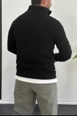 Erkek Yarım Fermuarlı Sweatshirt Siyah Edw212 - 3