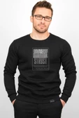 Üç Iplik Şardonlu Baskılı Kapüşonlu Sweatshirt M6 Edw213 - 1