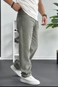 Erkek Baggy Kalıp Premium Düz Jean Pantolon Yeşil Edw182 - 2