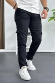 Erkek Yan Cepli Kargo Pantolon Siyah Edw184 - 1