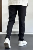 Erkek Slim Fit İnce Keten Pantolon Siyah Edw114 thumbnail 3