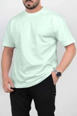 Erkek Pamuklu Normal Kalıp Basic T-shirt Yeşil Edw178 - 1