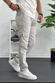 Erkek Yan Cepli Kargo Pantolon Taş Edw184 thumbnail 3