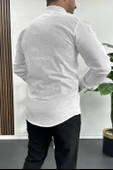 Erkek Hakim Yaka Pamuklu Uzun Kollu Gömlek Beyaz Edw175 - 4