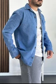 Erkek Büyük Cepli Gömlek Ceket Mavi Edw200 - 2