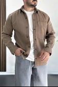 Erkek Büyük Cepli Gömlek Ceket Kahverengi Edw200 - 1