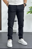 Erkek Yan Cepli Kargo Pantolon Siyah Edw184 - 2