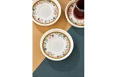 Cooker Lüks Porselen Desenli 6 Lı Çay Tabağı Bardak Altı - CKR4150 - Mat Çizgili - 2