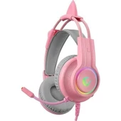 Rampage RM-K91 X-CATTY USB 7.1 RGB Pembe Kulak Üstü Oyuncu Kulaklığı - 1