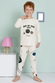 Erkek Çocuk Gezegen Desenli Uzun Kollu Pijama Takımı - 5