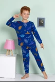 Erkek Çocuk Dinazor Desenli Uzun Kollu Pijama Takımı thumbnail 5