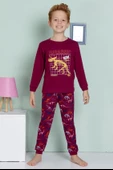 Erkek Çocuk Dinazor Desenli Uzun Kollu Pijama Takımı - 8