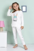 Kız Çocuk Tavşan Desenli Uzun Kollu Pijama Takımı - 6