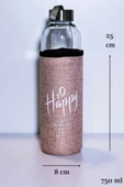 Nishev.com Evini Sev Kılıflı Cam Matara Suluk 500 Ml - Açık Pembe - 2