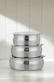 Nehir Silver 3 lü  Çelik 6 Parça Güveç Tipi Saklama Kabı - 1