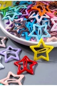 Ayver 5 ADET YILDIZ METAL RENKLİ RENGARENK TOKA - 1