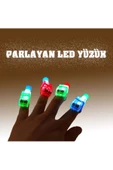 Ayver 4 ADET LED PARMAK IŞIKLARI PARTİ KONSER AKSEUSARI RENKLİ CANLI PARLAYAN LASTİK YÜZÜKLER 4 CM - 1