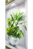 Ayver 3d Yapışkanlı Duvar Kağıdı Sticker 30x40 Cm Beyaz Çiçek Saksı Model - 3