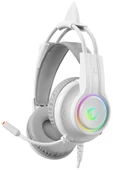 Rampage RM-K91 X-CATTY USB 7.1 RGB Beyaz Kulak Üstü Oyuncu Kulaklığı - 1