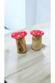 Ayver OYMA AĞAÇ  AHŞAP MANTAR DESENLİ TUZLUK 1 ADET - 3
