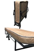 Katlanır Yatak, Karyola 90x190 Cm Katlanabilir Somya Tek Kişilik Katlanır Yatak(YATAK DAHİL) - 1
