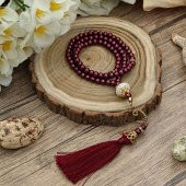 Anneler Günü Hediyesi Termo  Yasin Kitabı, İnci Tesbihli Set-Bordo - 2