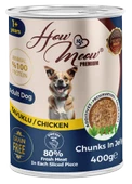 HOW MEOW 12 ADET JÖLELİ PARÇA ETLİ YETİŞKİN KÖPEK YAŞ MAMASI TAVUKLU 400 GRAM - 1