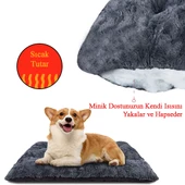 Peluş Kedi Köpek Yatağı Yer Minderi - Karışık Renk - 5