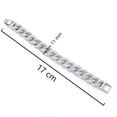 BZ 316L Çelik zirkon Taşlı Figaro Bileklik BLK-950 - 3