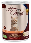 HOW MEOW 12 ADET JÖLELİ PARÇA ETLİ YETİŞKİN KEDİ YAŞ MAMASI SOMONLU 400 GRAM - 1
