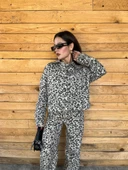 Kadın Leopar Desen Ceket thumbnail 4