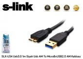 S-link SLX-U34 Usb3.0 1m Harici Disk 2li Data+Şarj Micro Usb Kablosu - 4