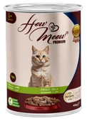 HOW MEOW 12 ADET PATE YETİŞKİN KEDİ YAŞ MAMASI KUZULU 400 GRAM - 1