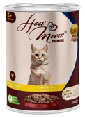 HOW MEOW 12 ADET PATE YETİŞKİN KEDİ YAŞ MAMASI TAVUKLU 400 GRAM - 1