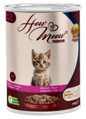 HOW MEOW 12 ADET JÖLELİ PARÇA ETLİ YAVRU KEDİ YAŞ MAMASI TAVUKLU 400 GRAM - 1