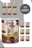 HOW MEOW 12 ADET JÖLELİ PARÇA ETLİ YETİŞKİN KEDİ YAŞ MAMASI TAVUKLU 400 GRAM - 2