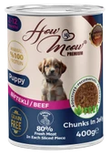 HOW MEOW 12 ADET JÖLELİ PARÇA ETLİ YAVRU KÖPEK YAŞ MAMASI BİFTEKLİ 400 GRAM - 2
