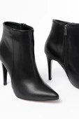 VRT-4802 Siyah Yüksek İnce Topuklu Fermuarlı Kadın Bot thumbnail 4