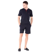 D'S Damat Şort Tişört Pijama Takımı Lacivert - 2