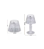 Küçük Boy Kristal Elmas Led Masa Lambası Pilli Projeksiyon Mini Şeffaf Abajur 12 Cm - 4