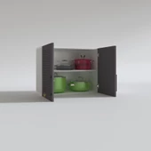 Kenzlife hazır mutfak dolabı kıvırcık60 gri mod2 60*080*32 mebran kapak suntalam gövde thumbnail 3