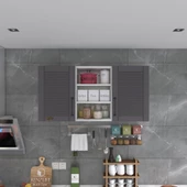 Kenzlife hazır mutfak dolabı pırasa90 gri mod2 90*120*32 mebran kapak suntalam gövde thumbnail 2