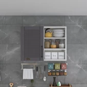 Kenzlife hazır mutfak dolabı tere90 gri mod2 90*080*32 mebran kapak suntalam gövde - 2