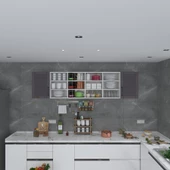 Kenzlife hazır mutfak dolabı kavun90 gri mod2 90*240*32 mebran kapak suntalam gövde - 2