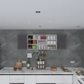 Kenzlife hazır mutfak dolabı nohut60 gri mod2 60*200*32 mebran kapak suntalam gövde thumbnail 2