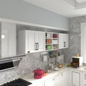 Kenzlife hazır mutfak dolabı bulgur60 byz mod1 60*240*32 mebran kapak suntalam gövde - 1